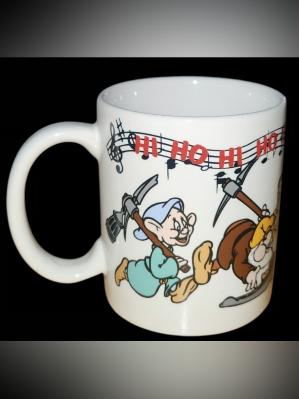 White Ceramic Snow White Seven Dwarfs 'Hi Ho Hi' Mug